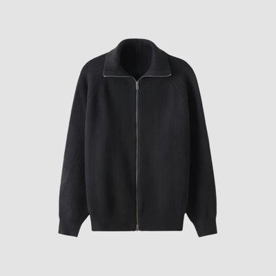 Old Money Thick Knitted Zipper Sweater Cardigan