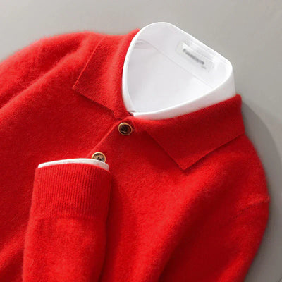 Old Money Cashmere Polo Jumper
