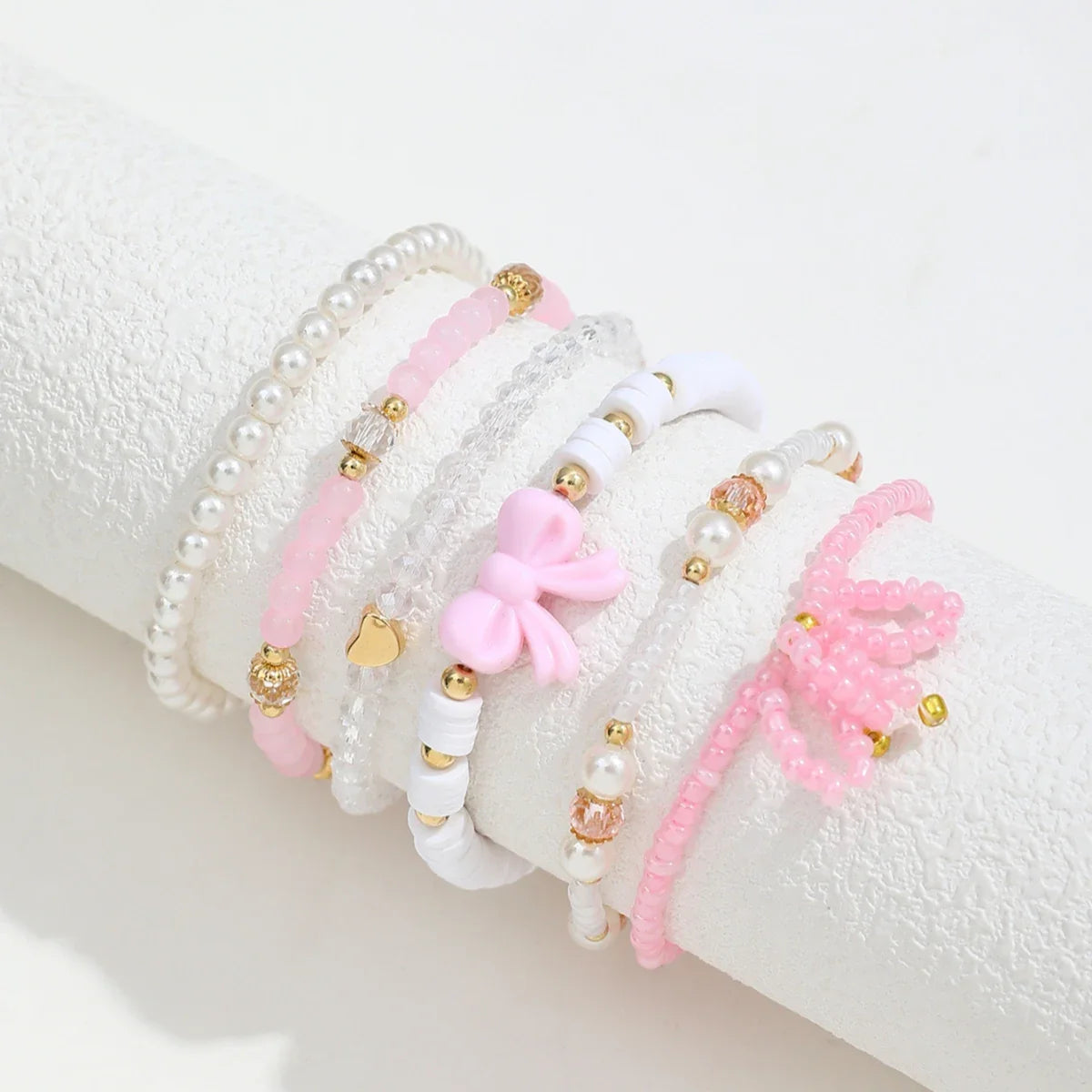 Pearl Love Bow Bracelet Set