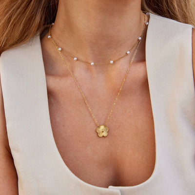 Aurelia | Elegant Gold Pearl Necklace