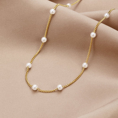 Aurelia | Elegant Gold Pearl Necklace