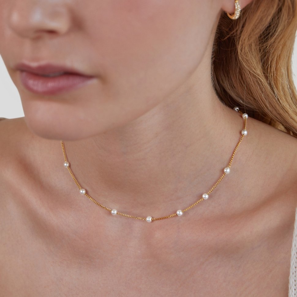 Aurelia | Elegant Gold Pearl Necklace