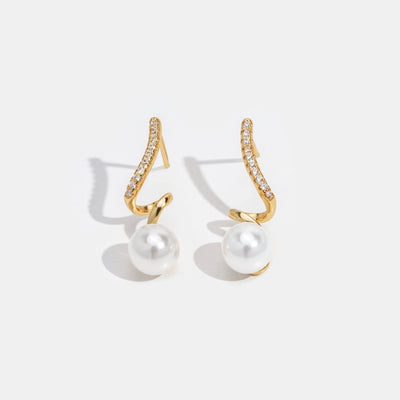 Tamara | Elegant Pearl Wave Earrings