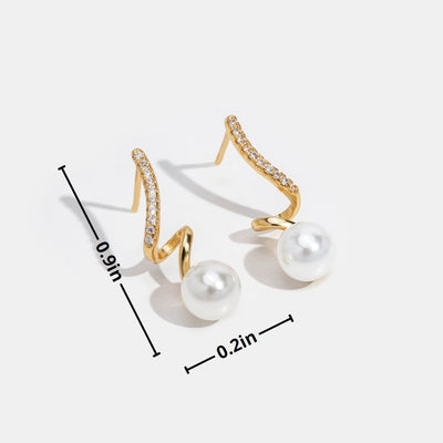 Tamara | Elegant Pearl Wave Earrings