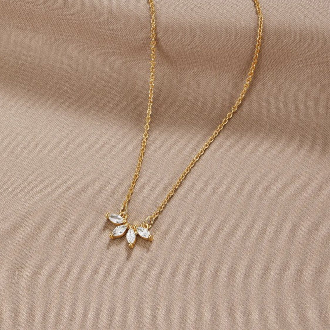 Aurelia | Dazzling Crystal Leaf Necklace